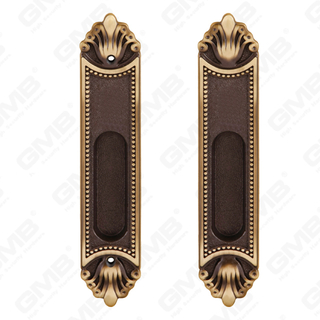Maniglie in ottone Maniglia per porta in legno Maniglia per porta su piastra per serratura da infilare (B-YJ6601-CF)