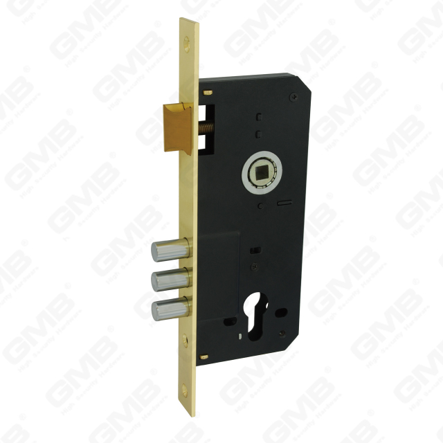 Serratura per porta da infilare ad alta sicurezza Catenaccio in acciaio Corpo serratura con scrocco in ottone o zama (510.45-R3M)