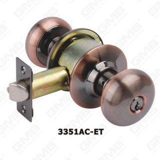 chiusura a scatto e chiusura a molla Design speciale Incontra cilindro in ottone ANSI Manopola cilindrica e serratura tubolare (3351AC-ET)